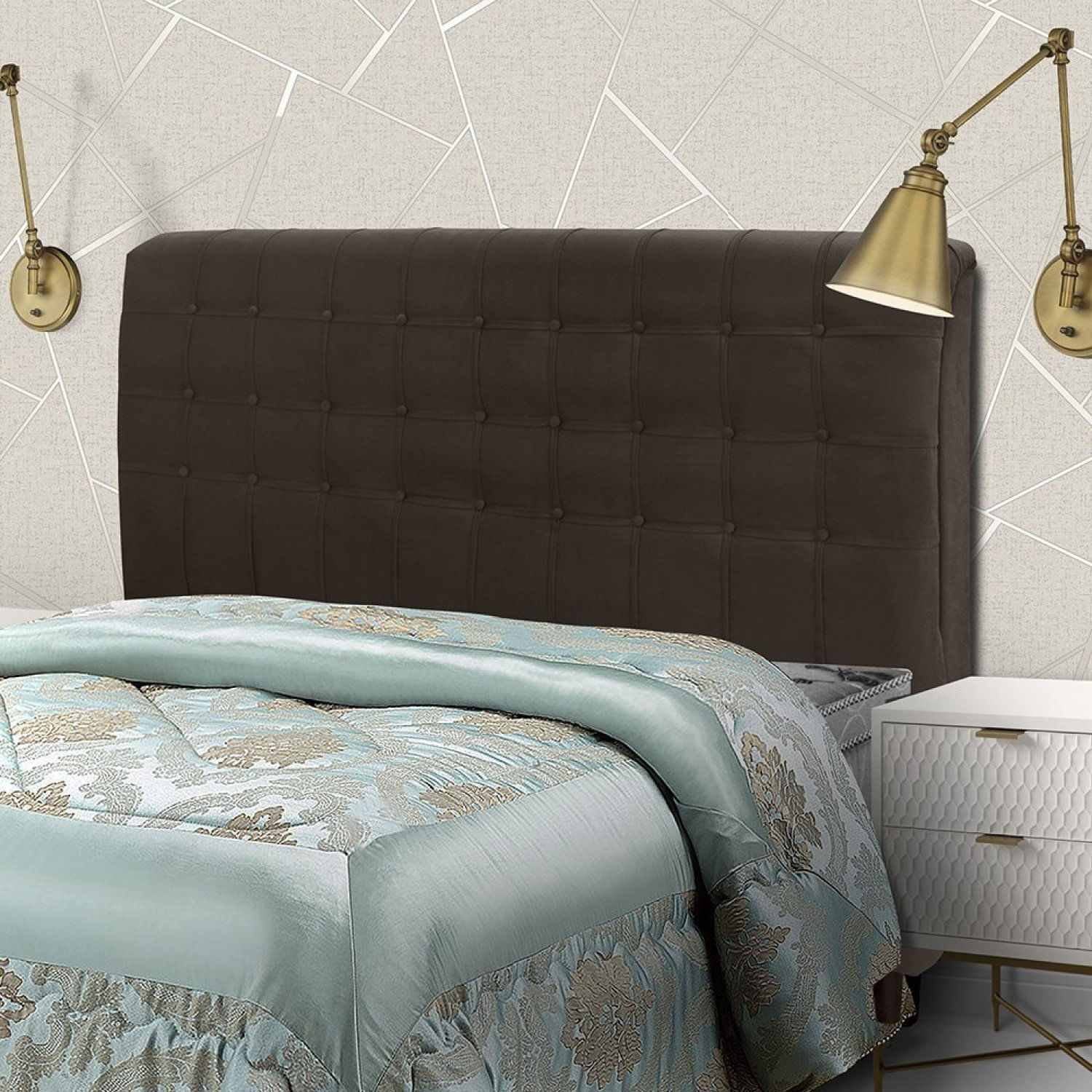 Cabeceira Super King 195cm New Plus Dama Chocolate