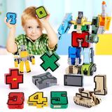 Brinquedo Robô Números Transformam Em Veículos Carros