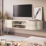 Rack Suspenso Para Tvs Até 75 Polegadas Algarve Calacata/off White