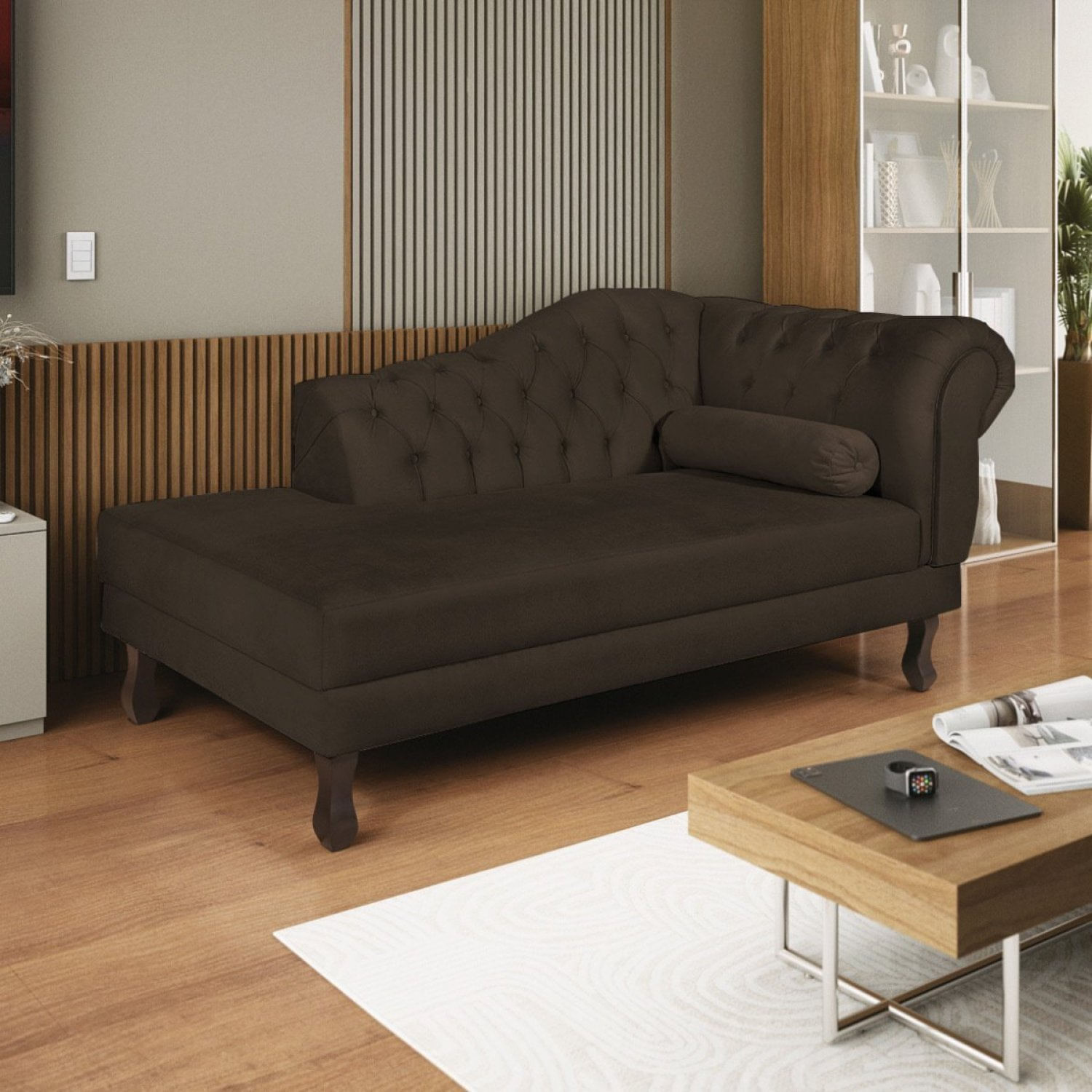 Diva Recamier Dora 160cm Lado Esquerdo Corano Marrom