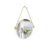 Espelho Decorativo Adnet Alça Sisal Natural 40 Cm Redondo