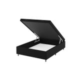 Base Box Baú Casal Lions 35cm 1,88m 1,38m Preto