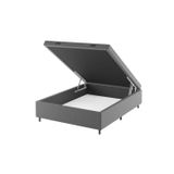 Base Box Baú Casal Lions 35cm 1,88m 1,38m Cinza