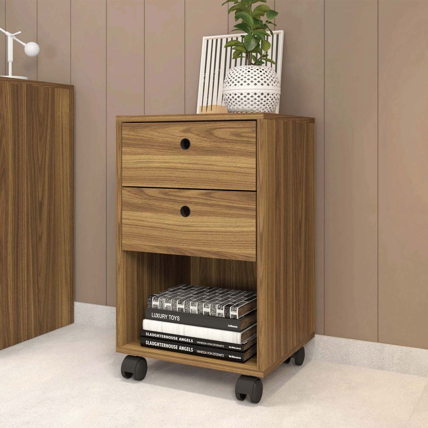 Gaveteiro 2 Gavetas Com Rodízio Maceió Mel