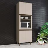 Torre Quente 1 Forno 4 Portas 71,5cm 100% Mdf Aurora Duna/cristal