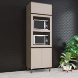 Torre Quente 2 Fornos 71,5cm 3 Portas 100% Mdf Aurora Duna/cristal