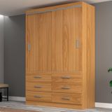 Guarda Roupa Casal 2 Portas De Correr 6 Gavetas Veneza Yescasa Cinnamomo