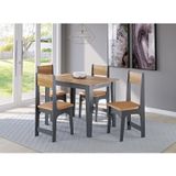 Conjunto Sala De Jantar Mesa Nicoli Retangular 110x68cm Com 4 Cadeiras Delta Cinza/mel