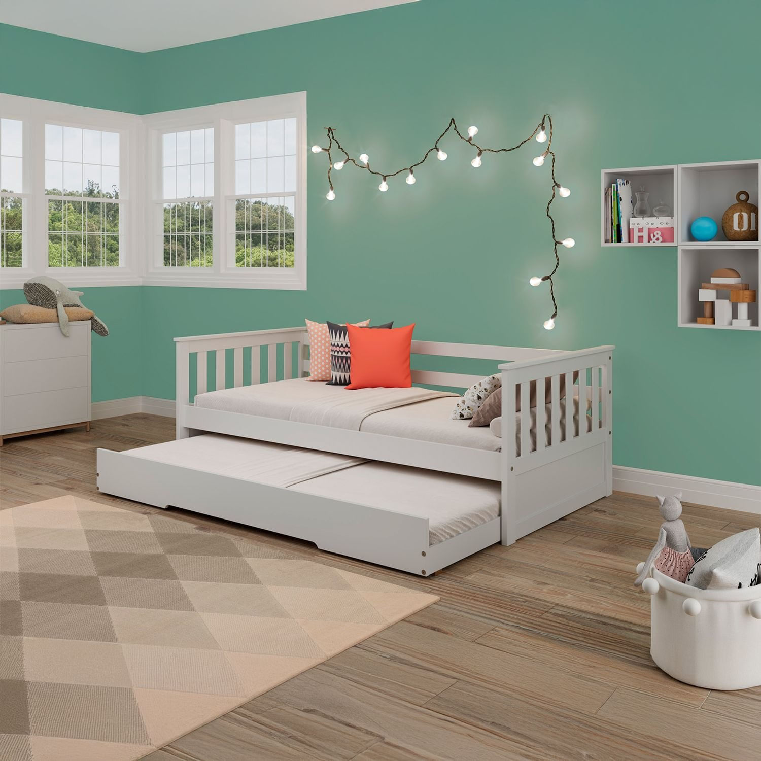 Bicama Em Madeira Maciça/mdf Mission Branco