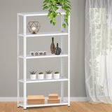 Estante Para Livros Com Estrutura Metálica 5 Prateleiras Branco