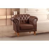 Poltrona Chesterfield Clássica Duque Marrom
