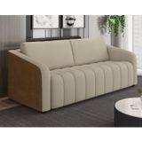Sofá 03 Lugares Com Assento Fixo E Encosto Com Almofadas Soltas 172cm Sidney Bege/marrom
