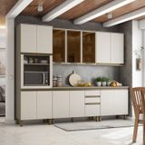 Cozinha Completa 5 Peças Para 1 Forno 14 Portas Aurora Espresso Móveis Duna/cristal