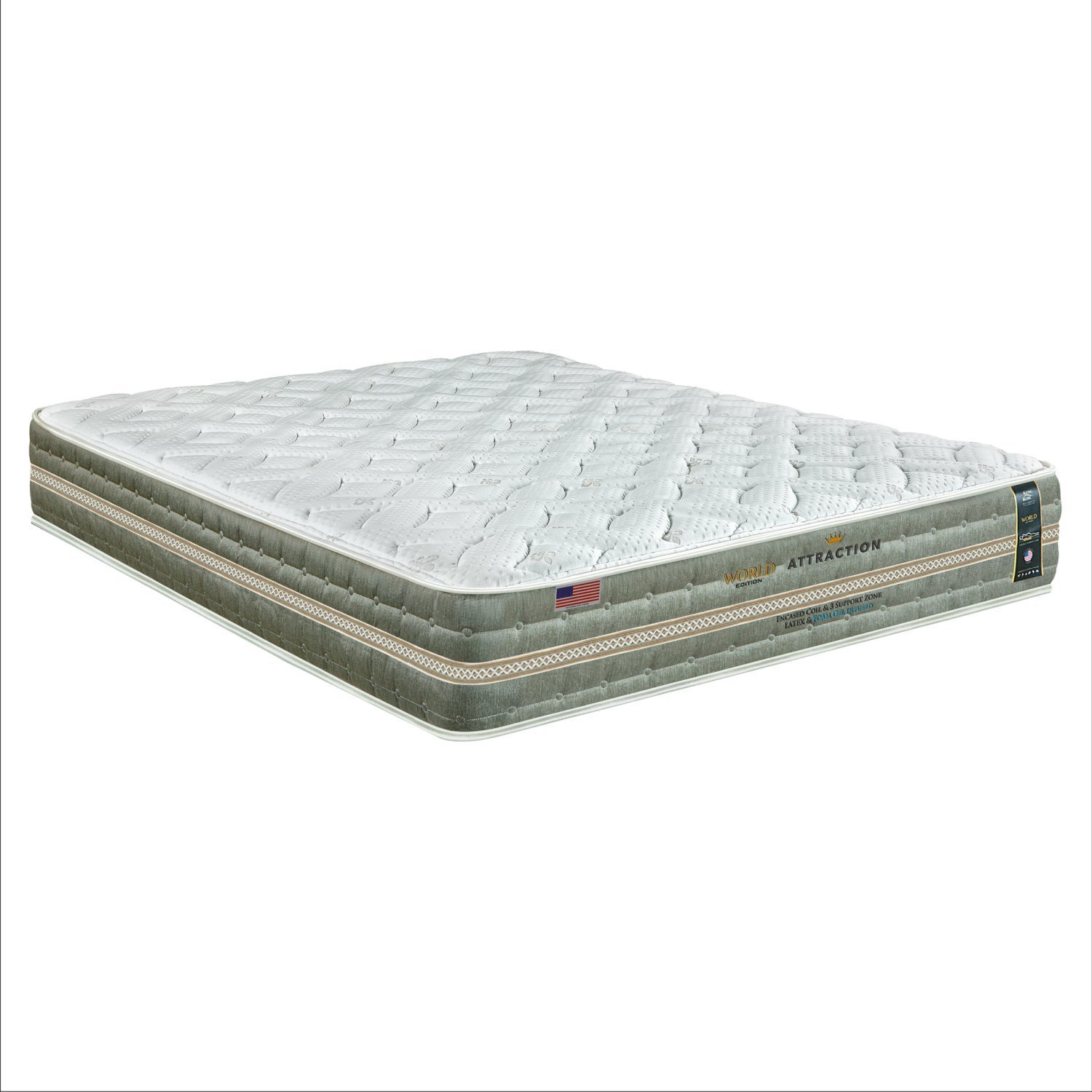 Colchão King King Koil Mola Ensacada Attraction 27x193x203cm Koil Cinza/branco