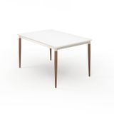 Mesa Abbey Retangular Com Tampo De Vidro - 1.35 Off White/natural