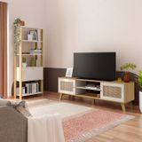 Sala De Estar Completa Rack Com Estante Memphis Match Carvalho/off White