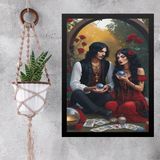 Quadro Decorativo Casal Ciganos Videntes 24x18cm - Com Vidro