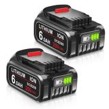 Bateria De Reposição Dasnite 20v 6.0ah Para Dewalt 20v Max (pacote Com 2)