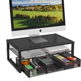 Monitor, Suporte, Elevador E Organizador De Mesa Ekisemio Metal Black