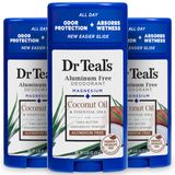 Desodorante Dr. Teal&#39;s, Óleo De Coco Sem Alumínio, 80 Ml (pacote Com 3)