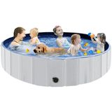 Piscina Dobrável Para Cães Juegoal 160x30cm Para Cães Grandes, Cinza