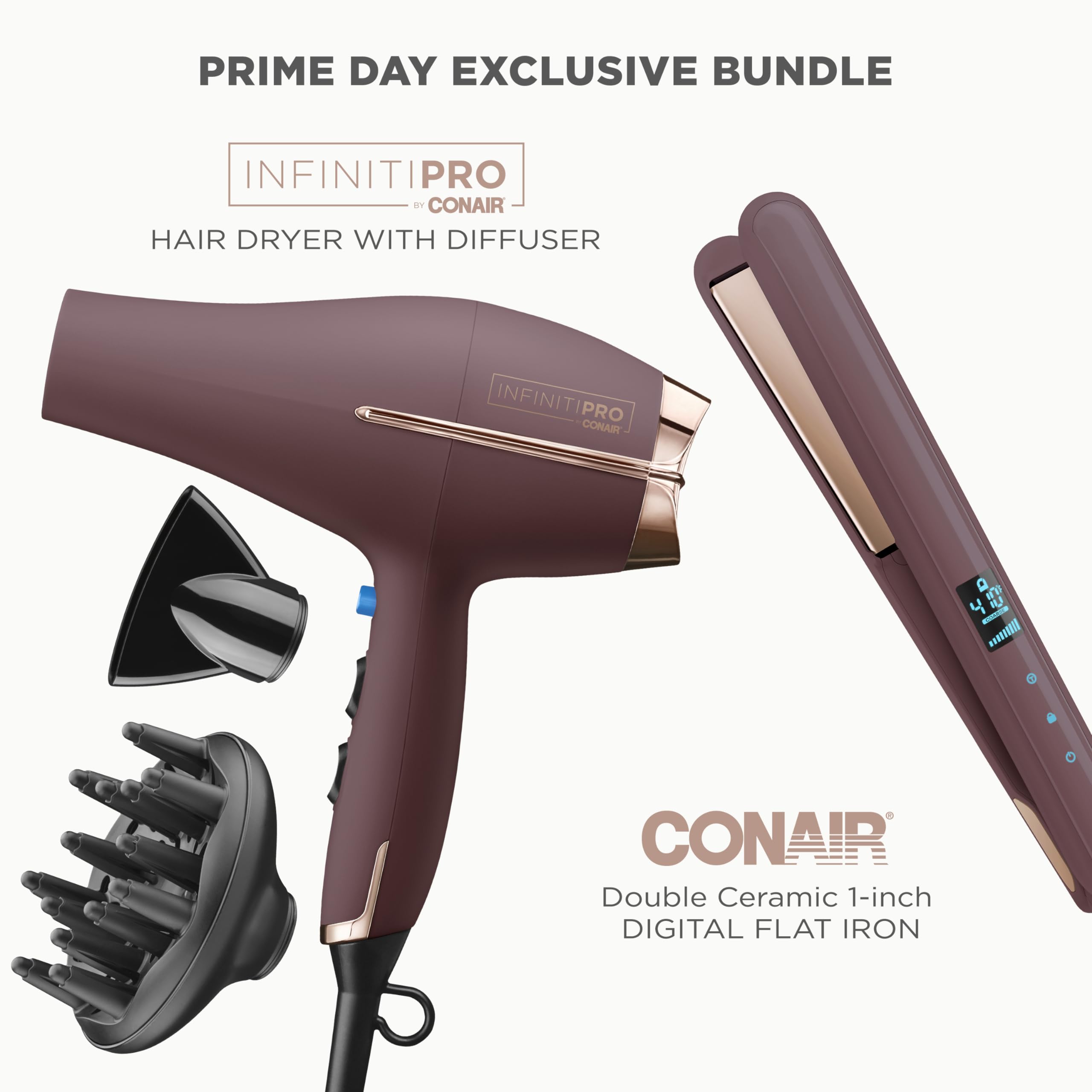 Pacote De Secador De Cabelo E Chapinha Conair Infinitipro Plum - Carrefour