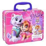 Caixa De Lata Para Colorir E Atividades Paw Patrol Com Marcadores E Adesivos