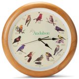 Relógio De Parede Mark Feldstein Audubon Singing Bird Oak Wood 13cm