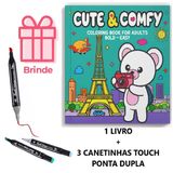 Livro Colorir Cute&amp;comfy Paris 64 Paginas 3 Canetinhas Touch