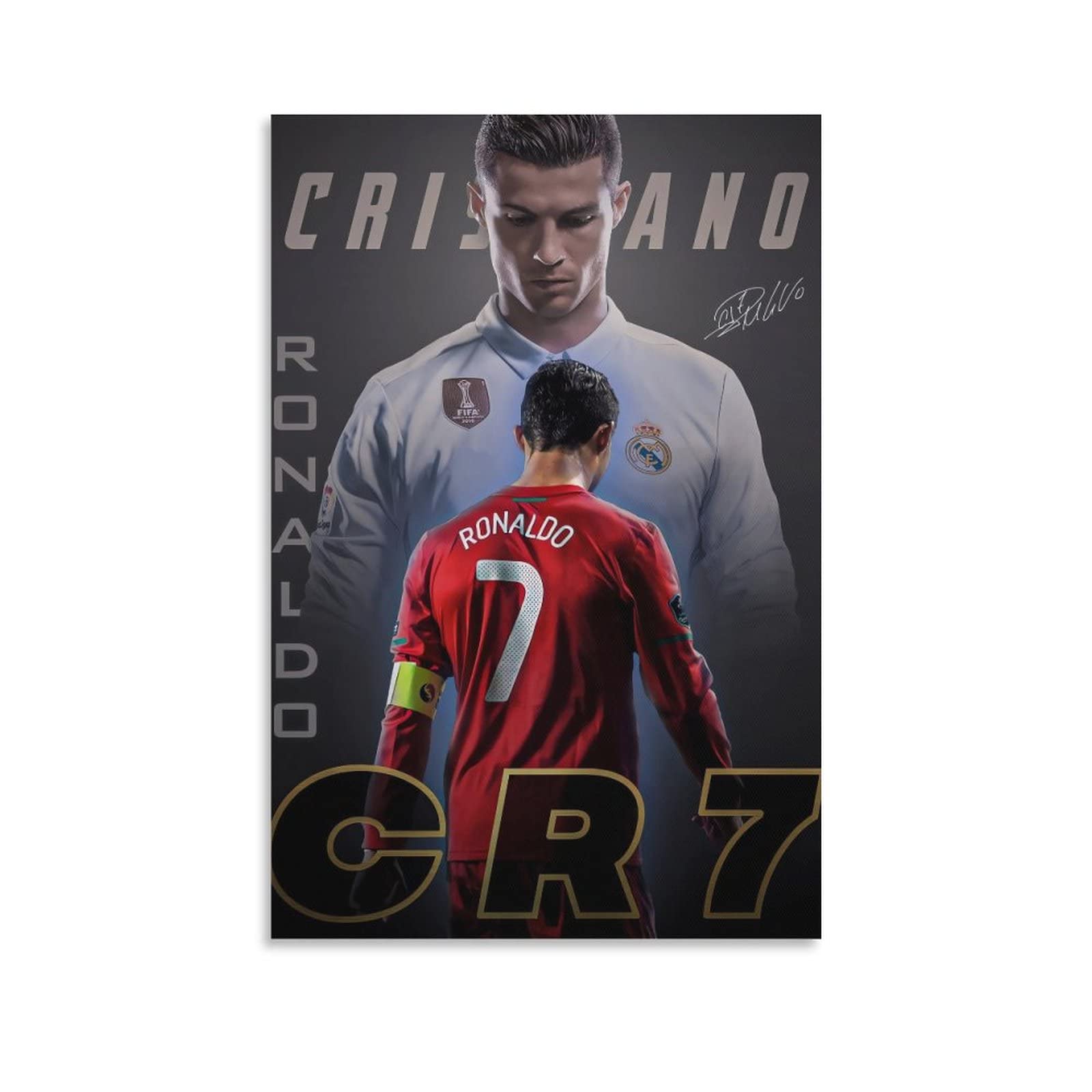 Poster Impressão Em Tela Cristiano Ronaldo 1 Arte De Parede 30x45cm