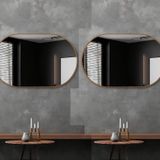 Espelho Decorativo Grande Oval 50x80cm Kit Com 2 Unidades Caramelo