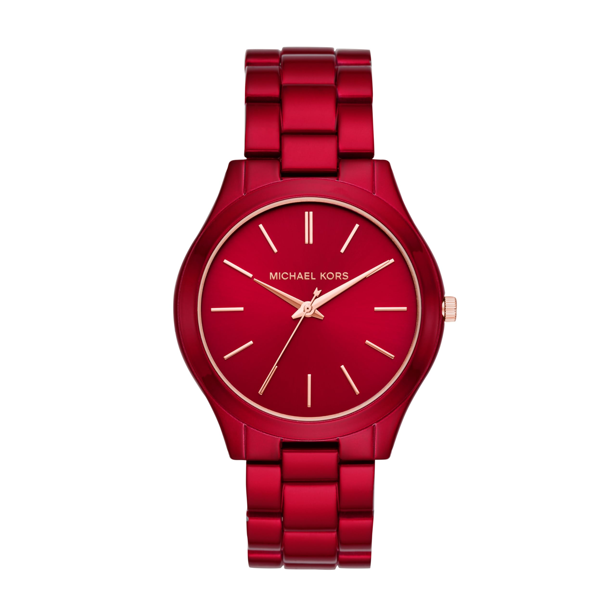 Relógio Michael Kors Slim Runway Mk3895 Vermelho Para Mulheres