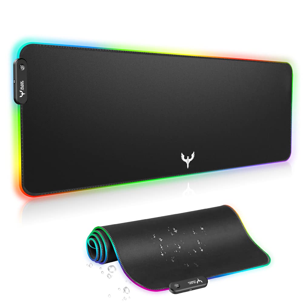 Mouse Pad Para Jogos Bladehawks Extra Large Rgb Led 31,5 X 12 Polegadas
