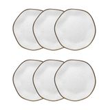 Conjunto 6 Pratos De Sobremesa 21,5 Cm Ryo Maresia Porcelana Oxford