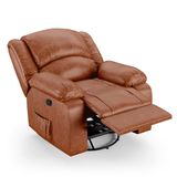 Poltrona Do Papai Reclinável Pietra Glider Giratória Fh9 Pu Caramelo Brilho - Mpozenato