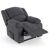 Poltrona Do Papai Reclinável Pietra Power Touch Fh9 Veludo Cinza - Mpozenato
