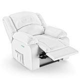 Poltrona Do Papai Reclinável Pietra Elétrica Led Fh9 Pu Branco - Mpozenato