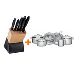 KIT - Faqueiro Plenus 6 Peças + 1 Jogo de Panelas Inox Solar 6 Peças - Tramontina