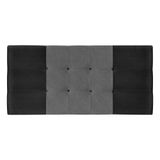 Painel Estofado Mini Cooper 195 Cm Para Cama Box Quarto Casal King Size Suede Preto/cinza