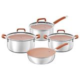 Jogo De Panelas Tramontina Romagna Aço Inox Cerâmico Black Stone 4 Peças Marfim