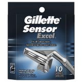 Recargas Razor Blade, Sensor Gillette Excel Masculino, 10 Unidades