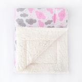 Manta De Sherpa Para Bebê Lã Carneiro Nuvem Rosa