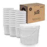 Balde 1.8 Litros Branco Para Oleo 15 Pçs