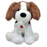 Cachorro Pelúcia Apaixonado 25 Cm Altura Fofinho Marrom