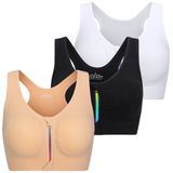 Sutiã Esportivo Feminino Florata, Com Zíper Frontal, Sem Fio, Acolchoado, Ioga
