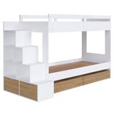 Beliche Infantil Com Escada E 4 Gavetas Infix C06 Branco/aveiro - Mpozenato