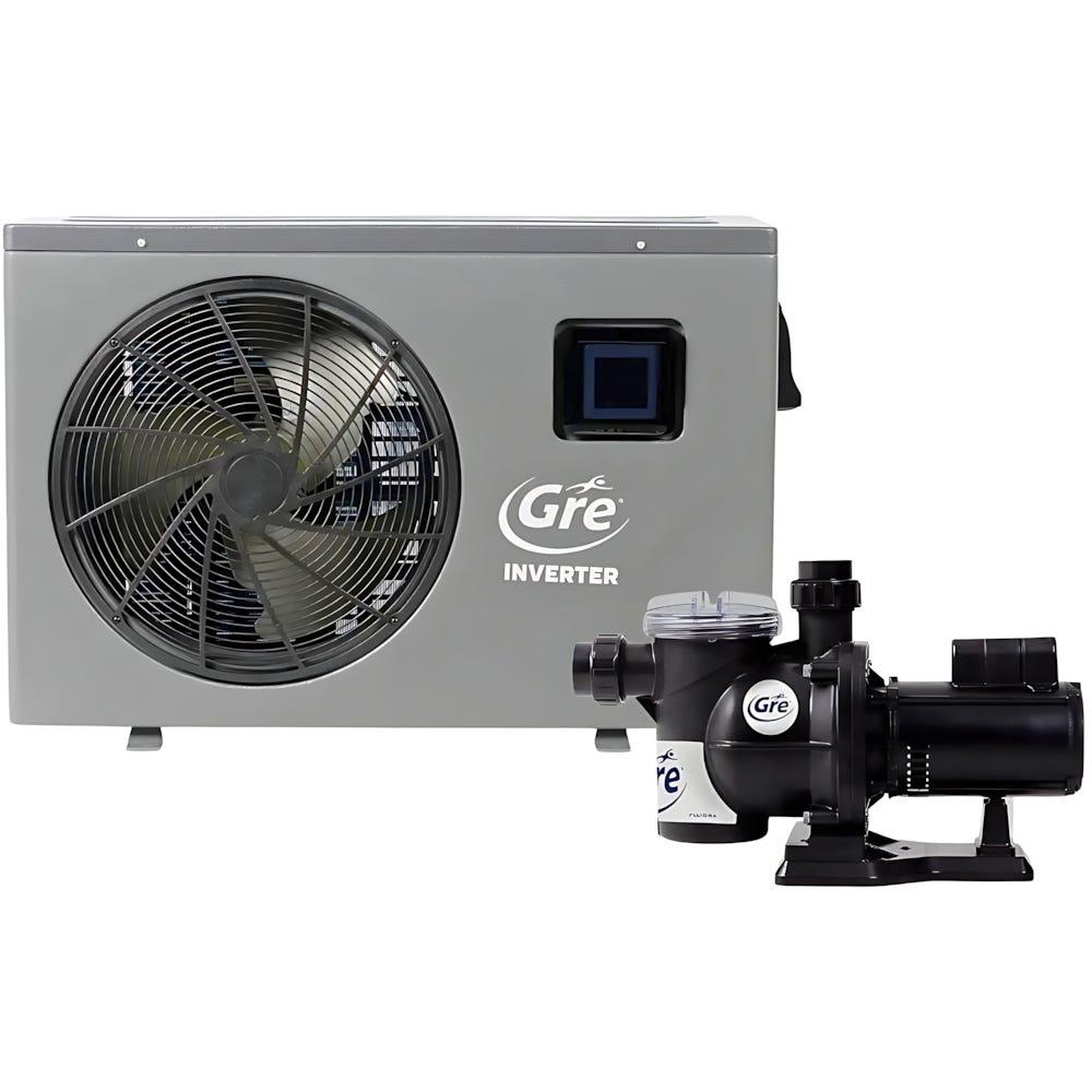 Trocador De Calor Inverter 45.000 Btu 220v E Bomba Para Piscina 1/3 Cv Bivolt Gre-220v