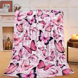Cobertor Fuzawet Butterfly Fleece Throw 100x125cm Rosa Para Crianças