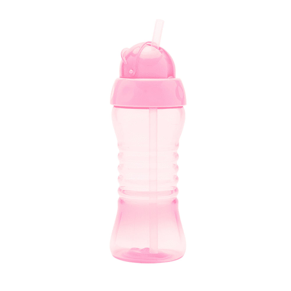 Copo Com Canudo 350ml Clean Rosa Lolly Nenny