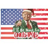 Bandeira Luckgeey Trump Eu Estarei Em Casa No Natal 150x240cm